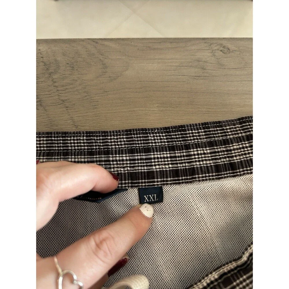 Polo Ralph Lauren Mens Swimsuit Trunks Size XXLarge Black Plaid Tie Waist
